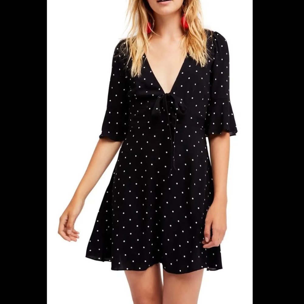 Free People All Yours Tie Waist Mini Dress (L)